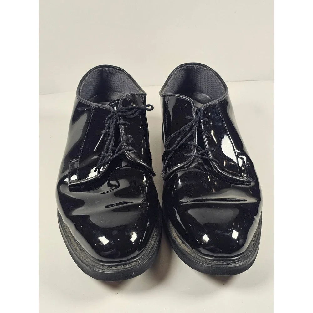 Bates Lites Mens High Gloss Oxford Uniform Shoes Black Patent Leather E00941